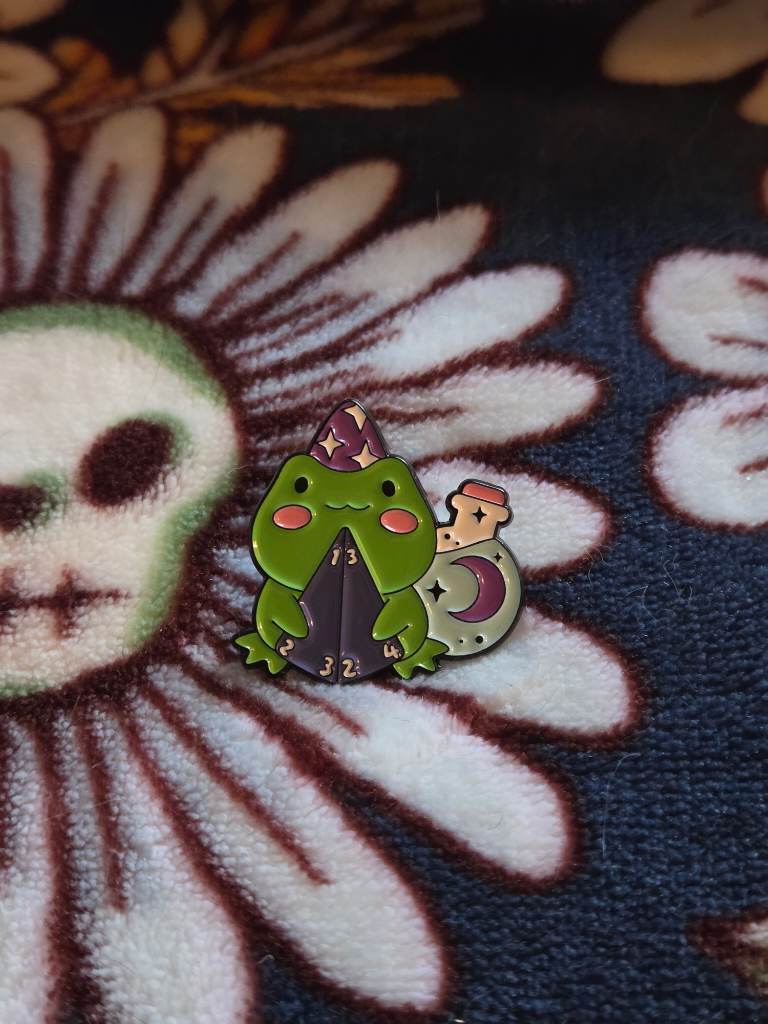witch wizzard frog spiritual pin badge