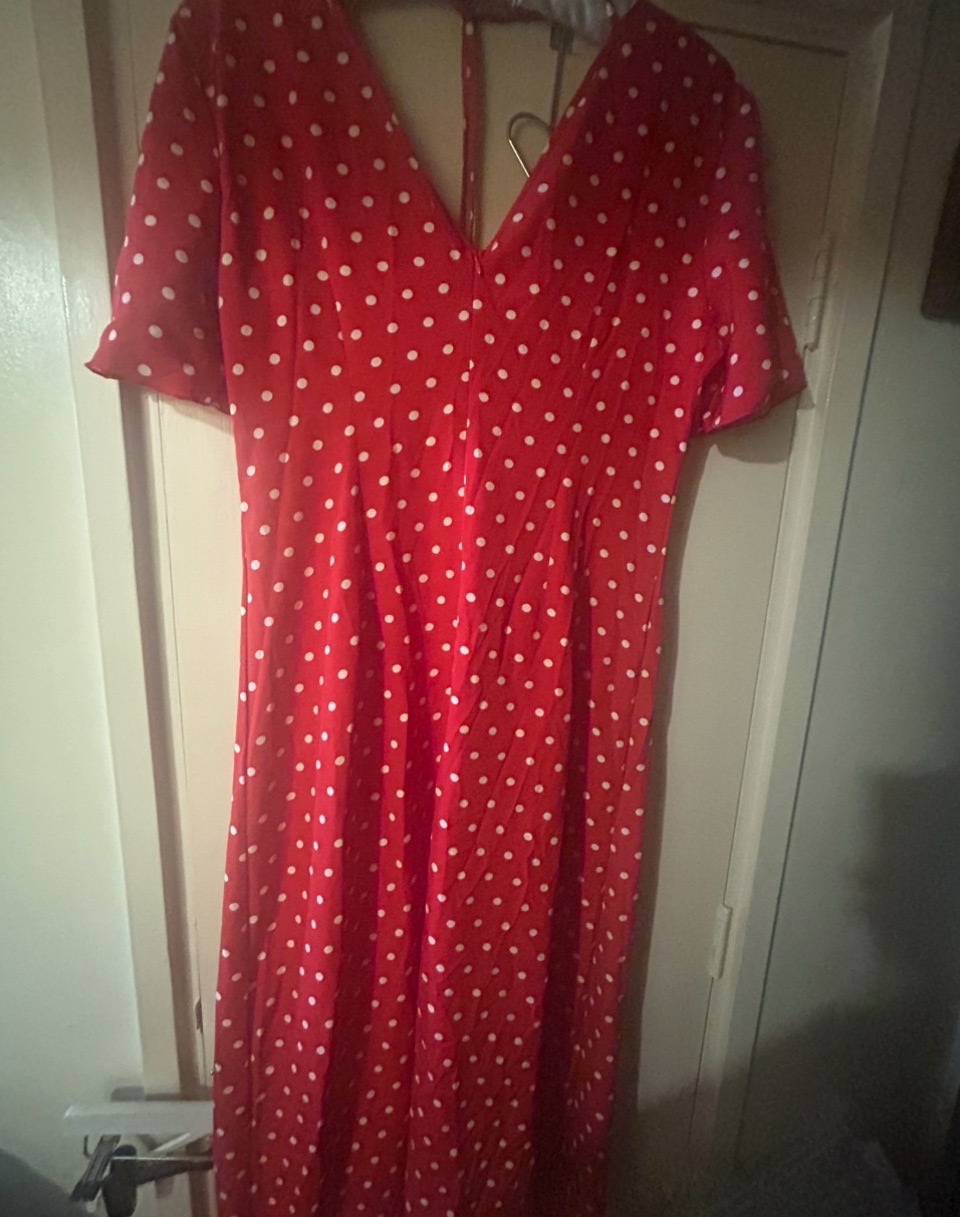 Red Polka-dot Maxi Dress