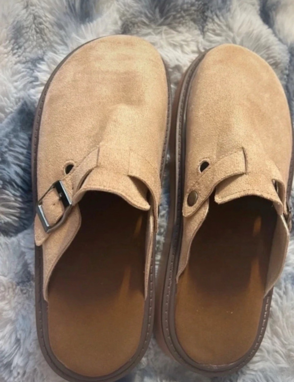 Buckle Detail Platform Mules