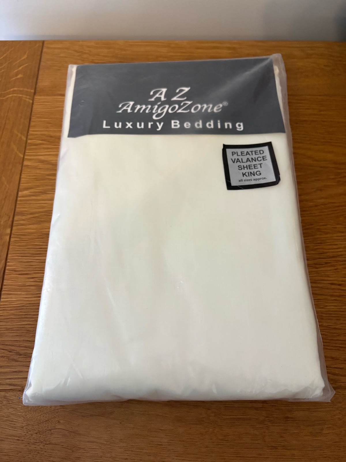 AmigoZone cream pleated valance, king size