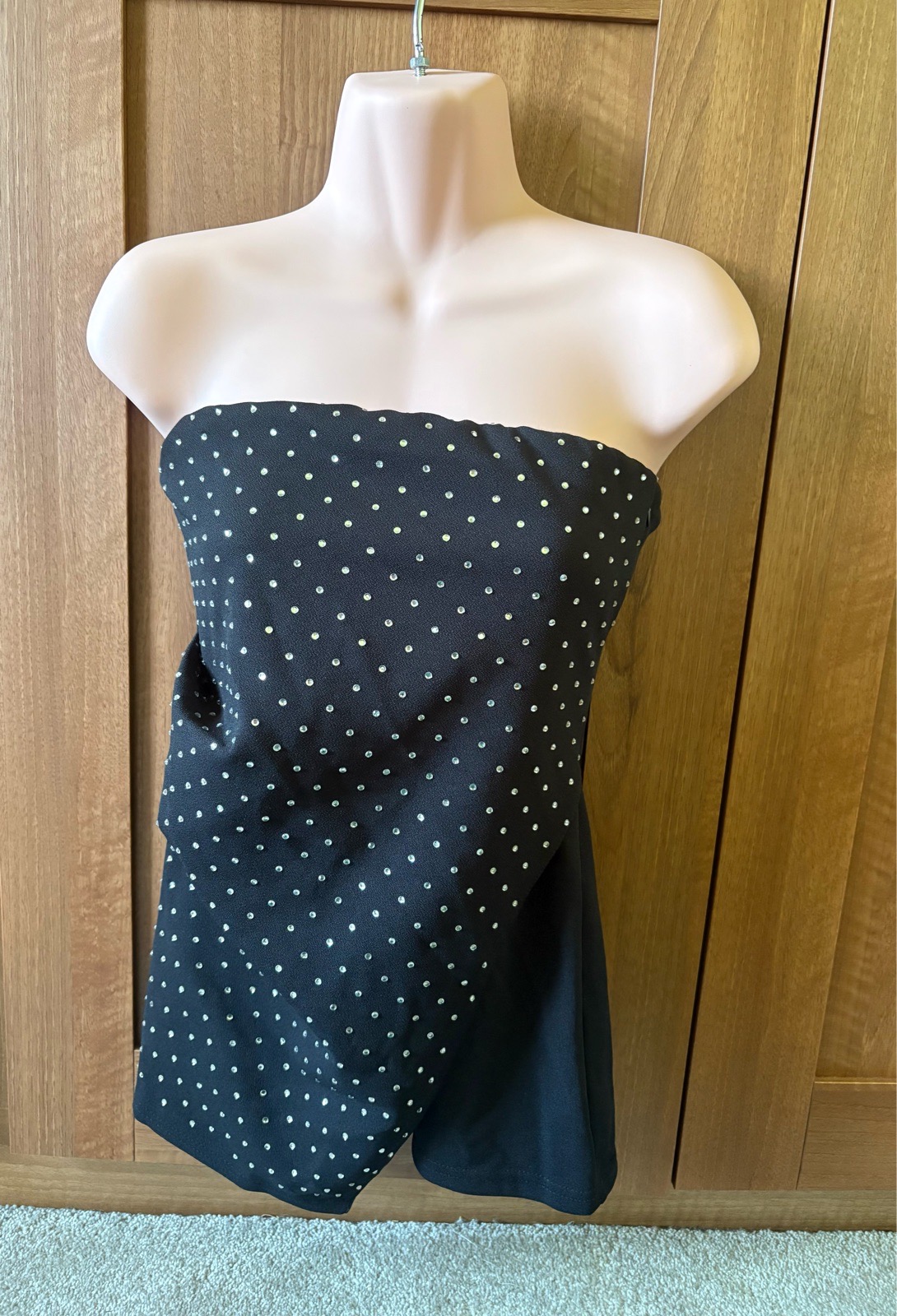 River Island black sparkle bandeau top, UK 6
