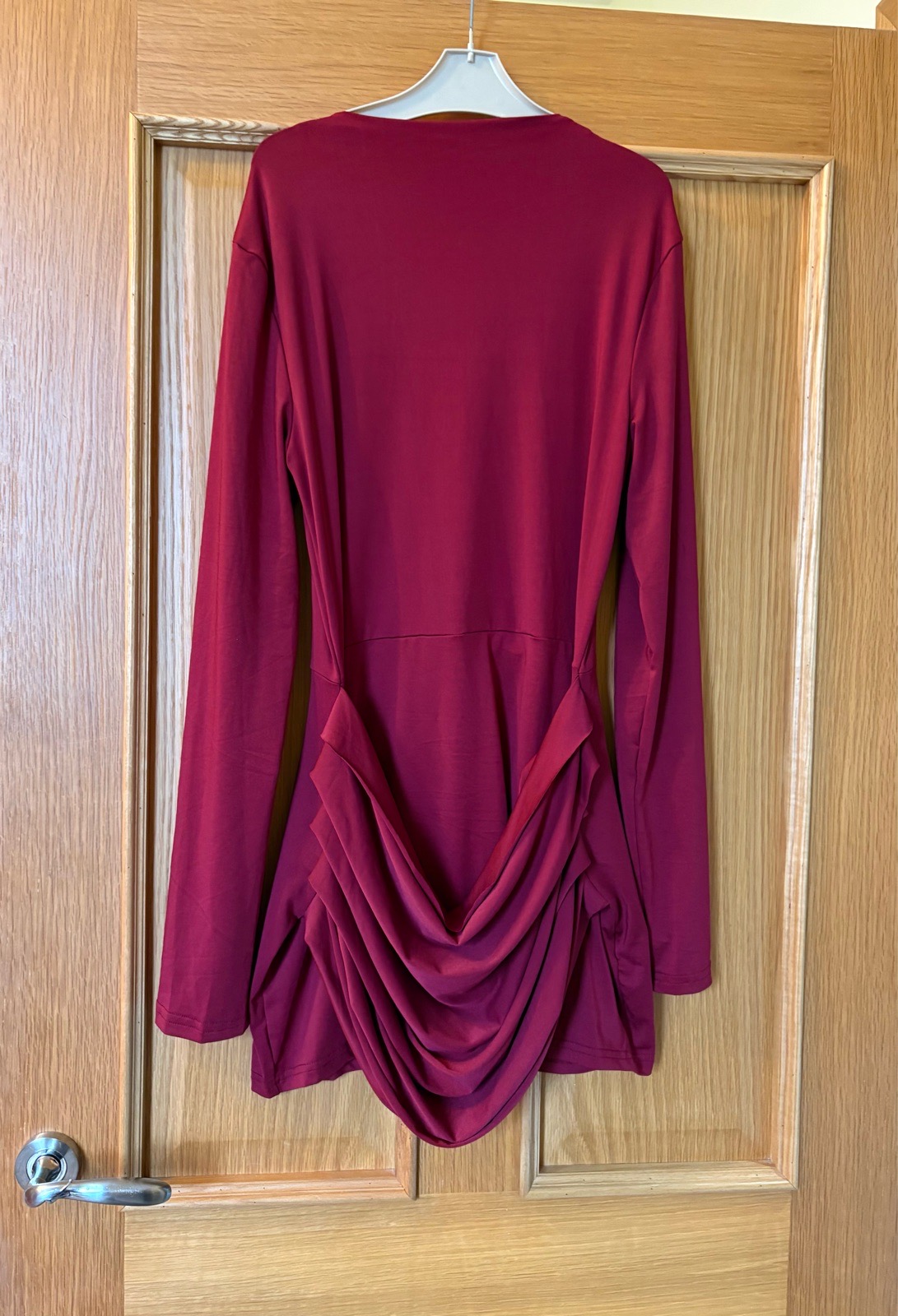 Claret red bodycon dress, large/12