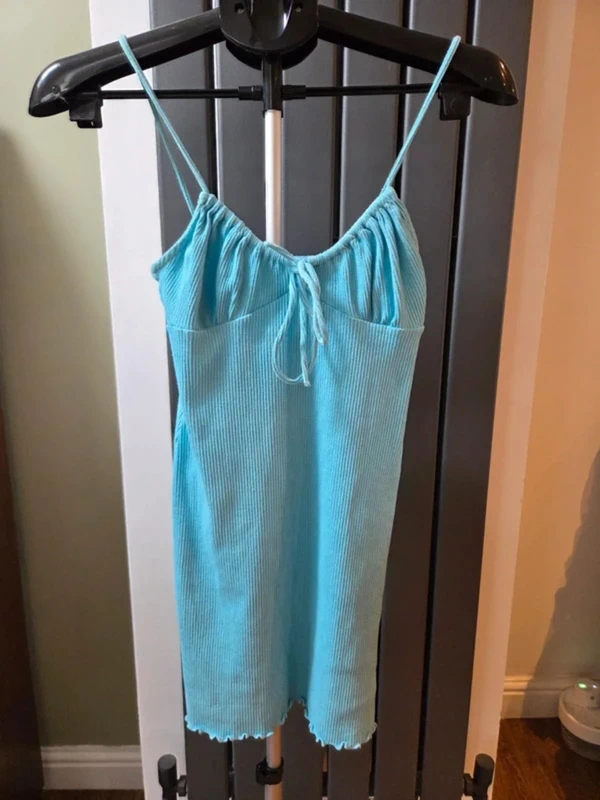 Bershka Ribbed Ruched Bodycon Dress M