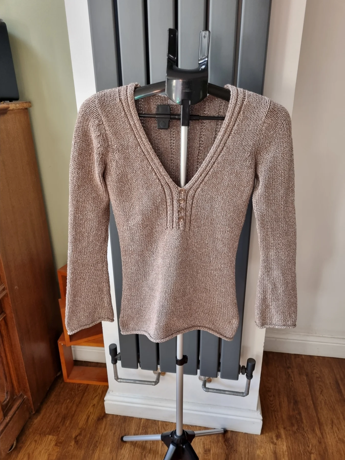 Marks & Spencer Vintage Knitted Jumper Brown Mix Size 8