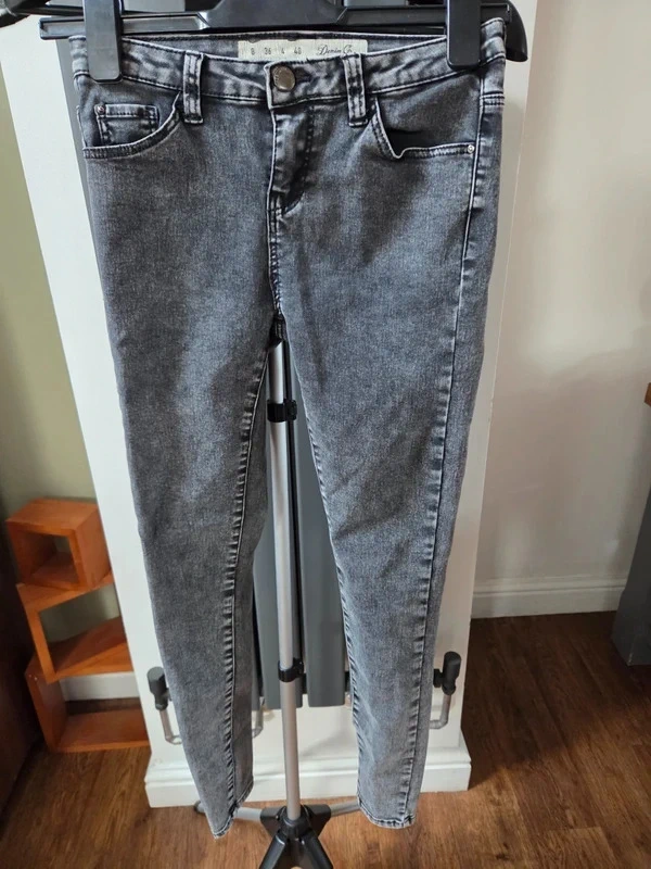 Denim Co. Grey Acid Wash Skinny Jeans Size UK 8