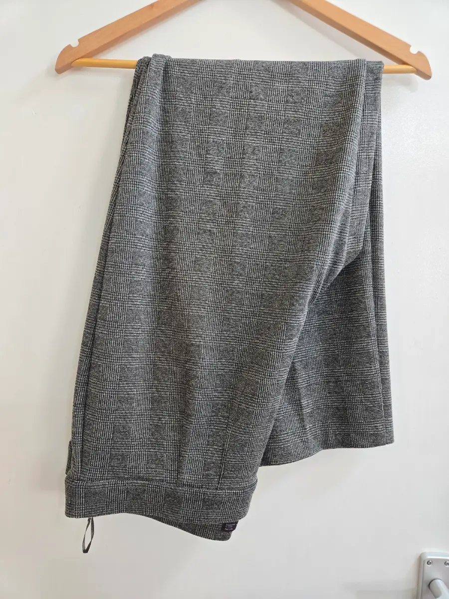 M&S Collection High Waisted Grey Plaid Straight leg Corporate trousers- Size 18 long length