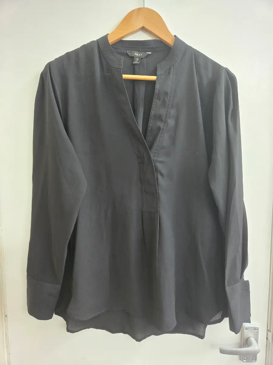 Next - Size 10 - Corpcore - Band collar - Office siren - black blouse