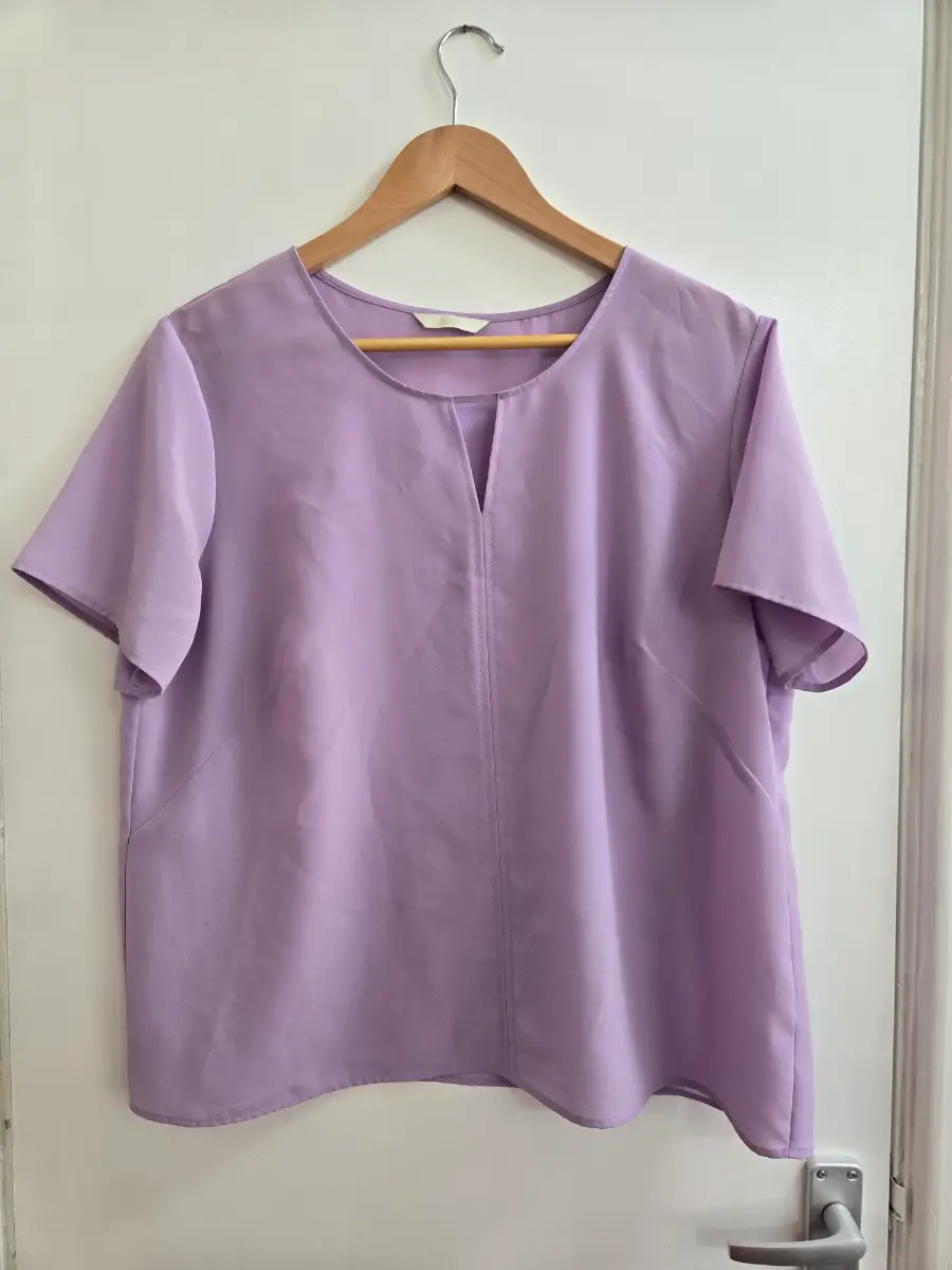 Vintage Marks & Spencer Lavender Lilac Split neck Summer blouse