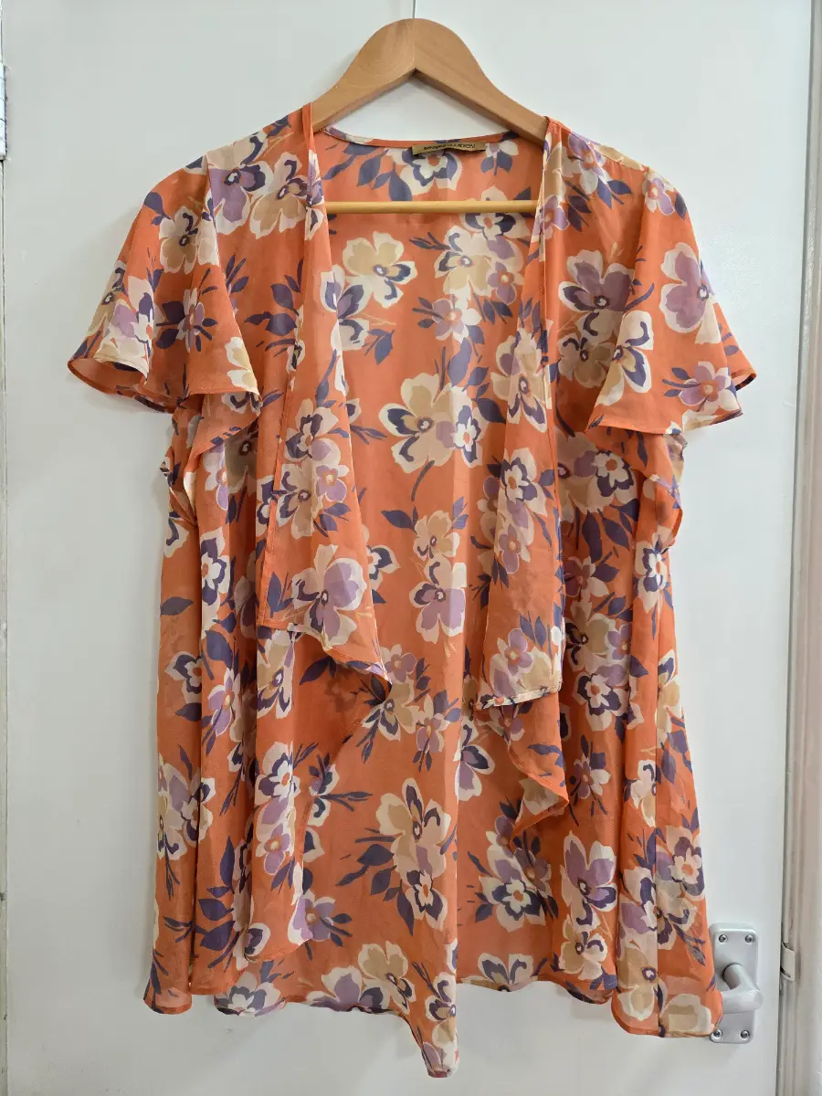 George - Size 12 - Barbara Hulanicki - Floral chiffon - kimono beach cover
