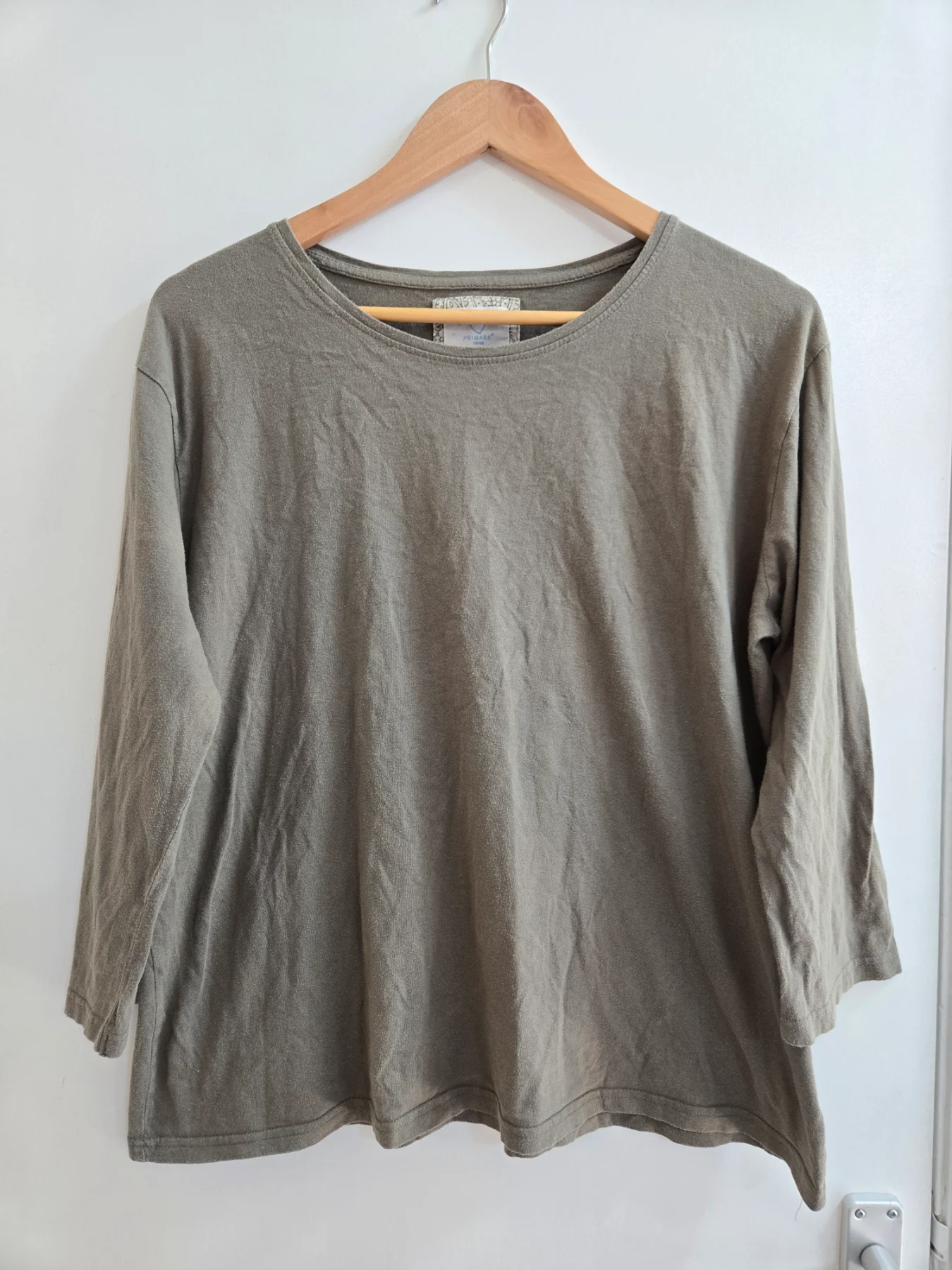 Primark Olive Basic Long Sleeve Crewneck Pj top - Size XL 18/20