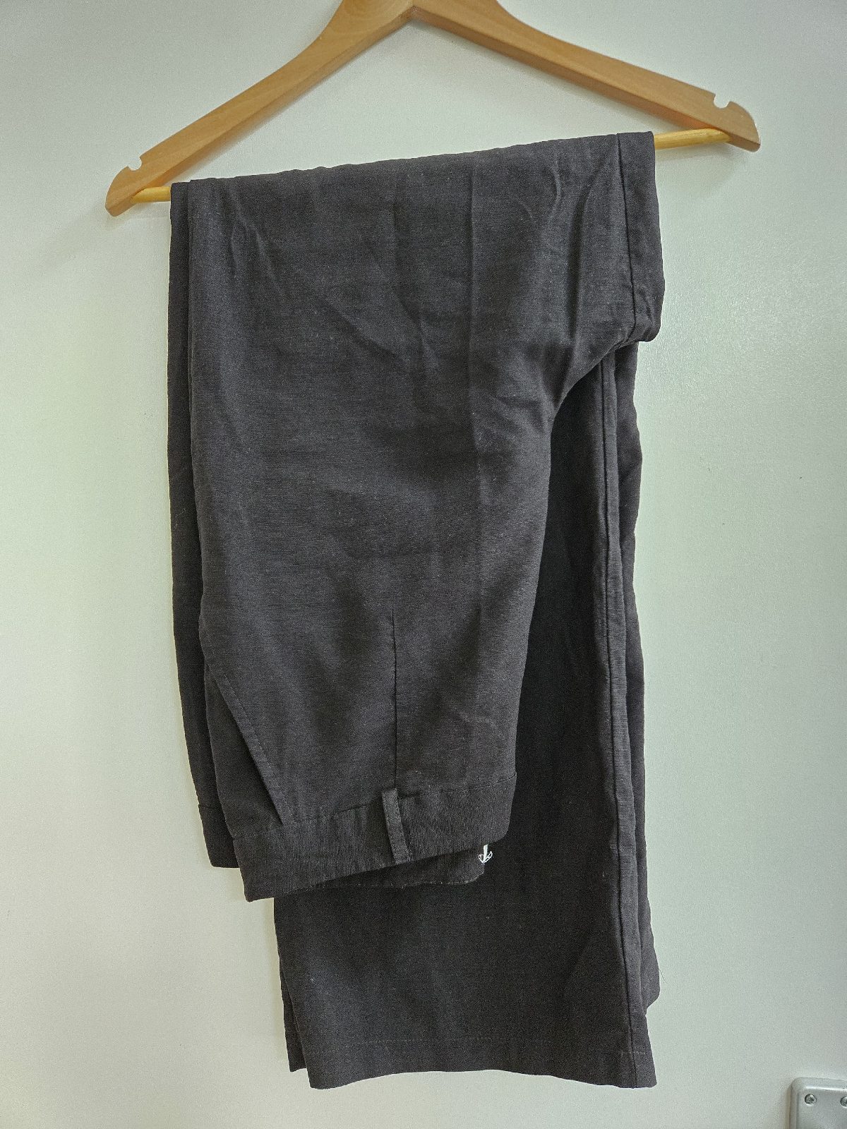 Primark Black Viscose Wide Leg Trousers with Pockets - Size 14