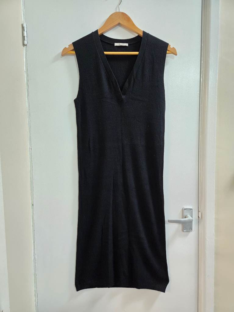 Tu - Size 12 - sleeveless - vertical rib knit - 100% cotton - workwear casual dress