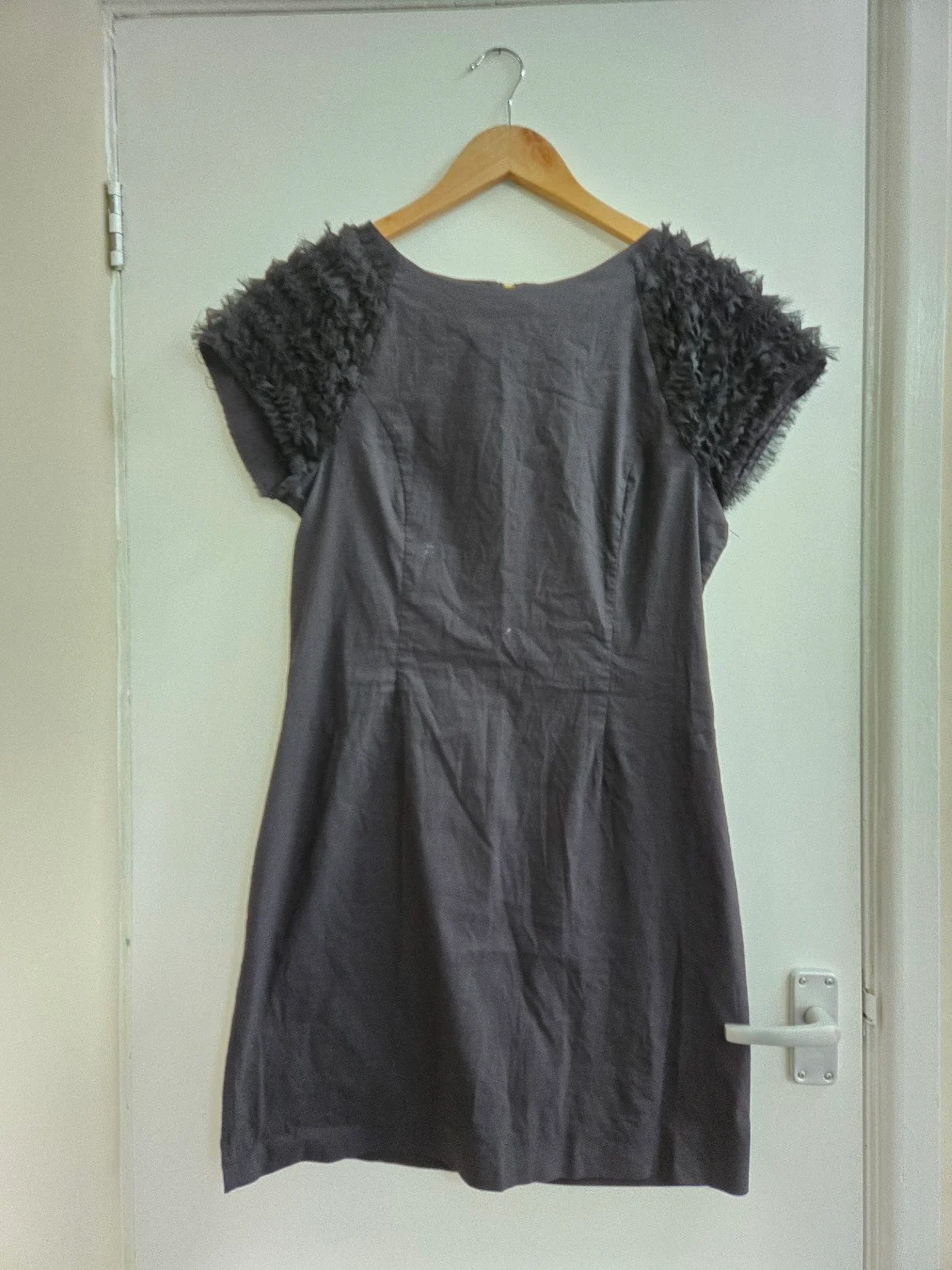 Next Runway Collection Black Ruffle Sleeve Coquette Cocktail Dress - Size 14