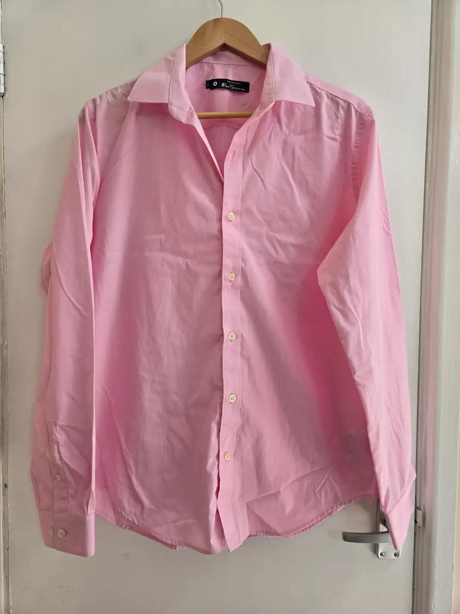 Ben Sherman Light Pink Cotton Blend Long Sleeve Dress Shirt 15.5" shirt