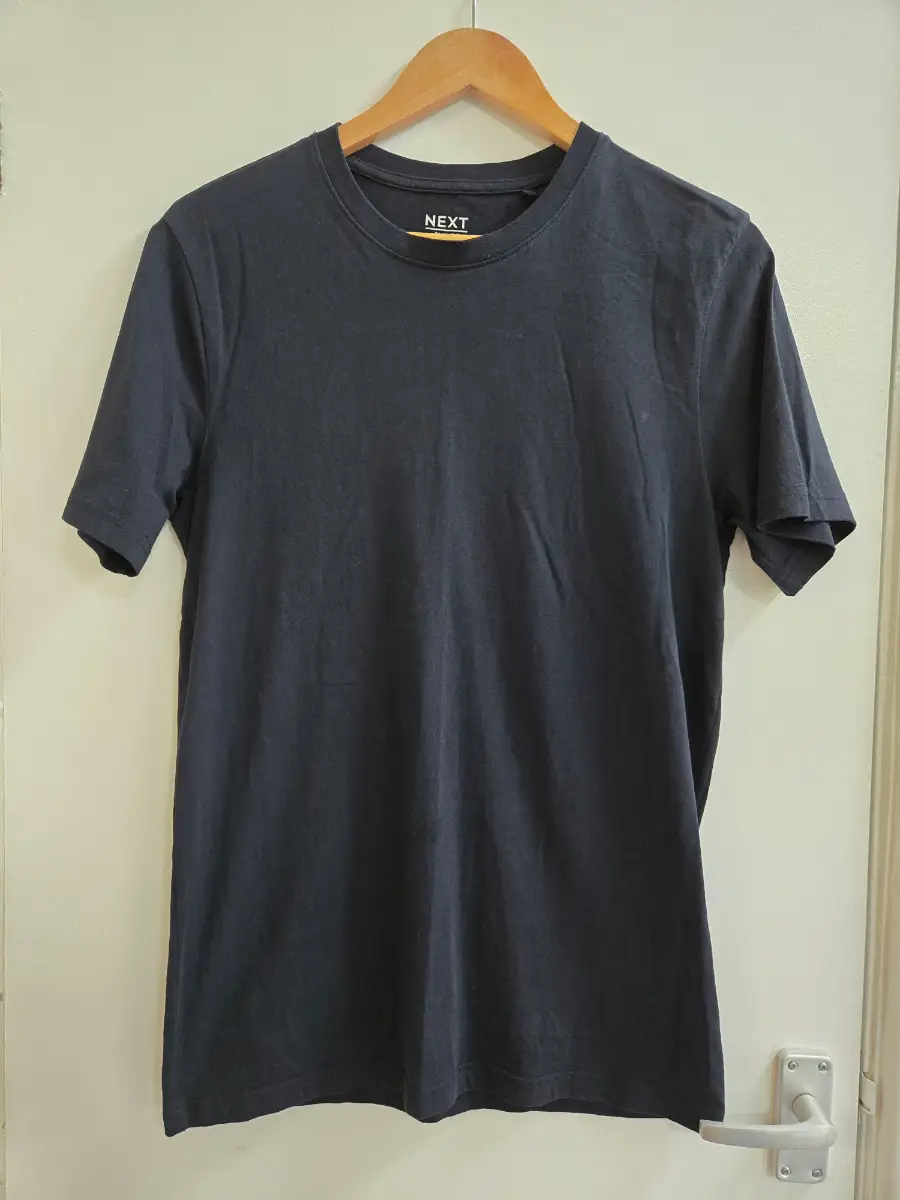 Next Navy Blue Essential Basics Crewneck Short Sleeve 100% cotton All Season Top - Size small