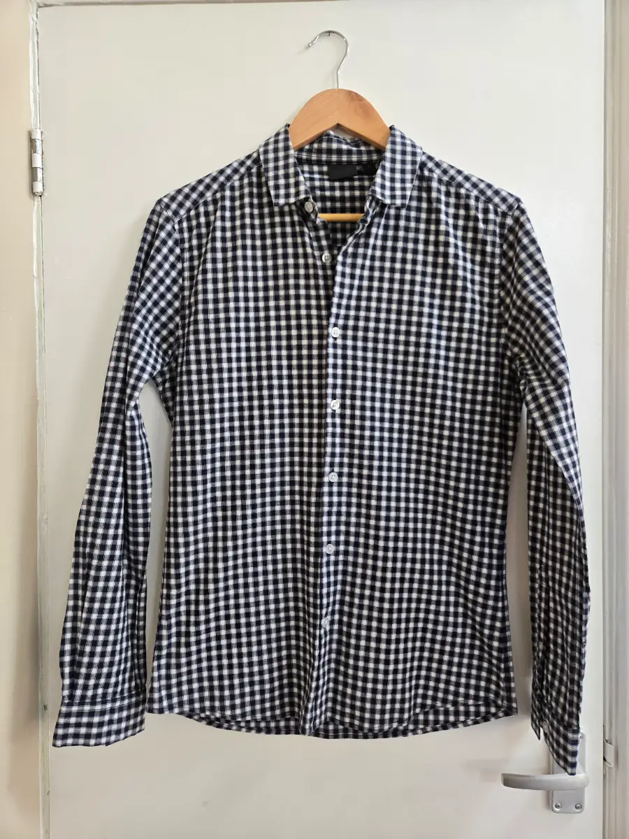 Bnwot Asos Design Slim fit Gingham Check Long Sleeve Cotton Shirt - Size small