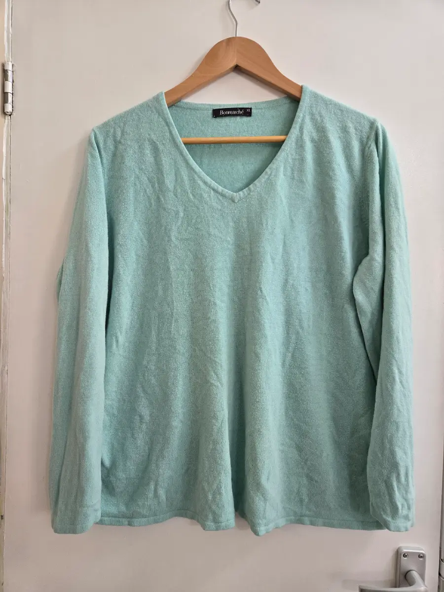 Bonmarche Mint Green Grandmacore 100% Acrylic Pullover Summer jumper - Size 16/18