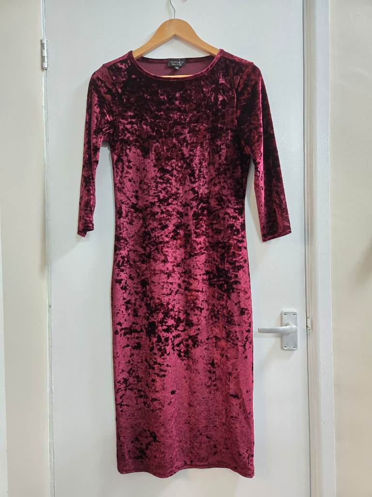 Bnwot - Topshop - Crushed velvet - velour - whimsigoth - 90s grunge - bodycon dress
