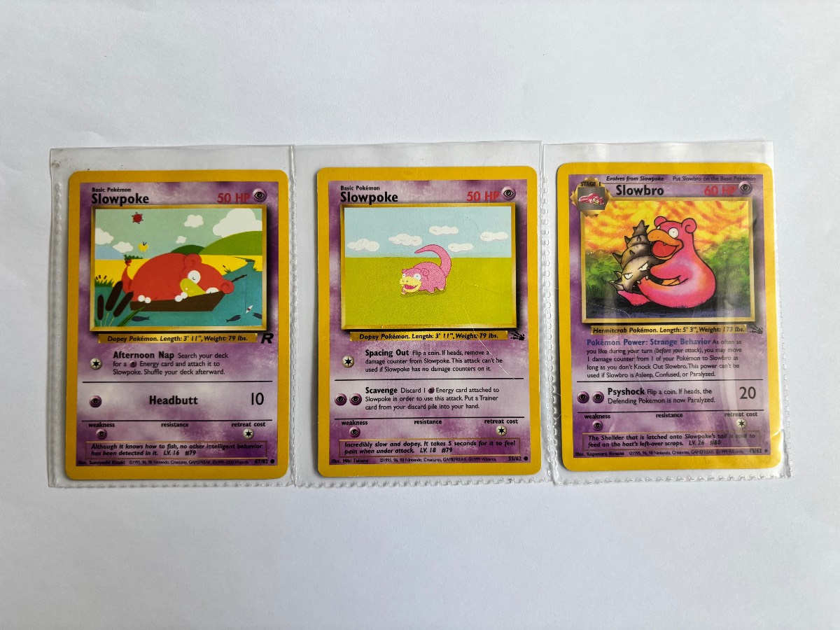 Slowpoke Pokemon Card Bundle (3 Cards) Vintage