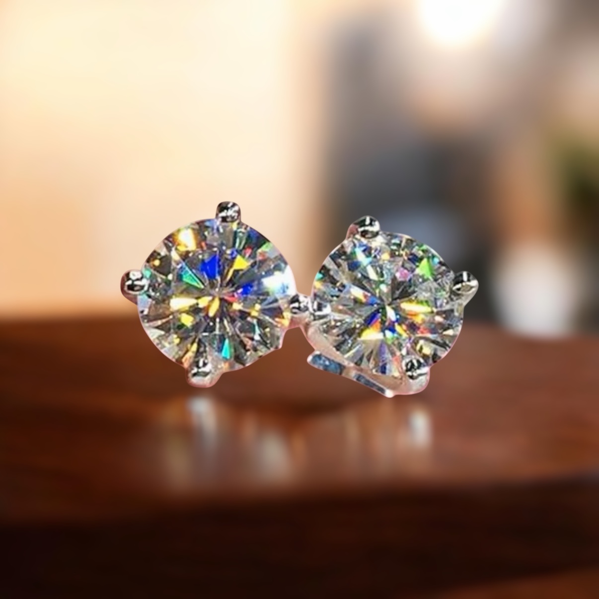 Beautiful Moissanite diamond earrings 2.0 ct