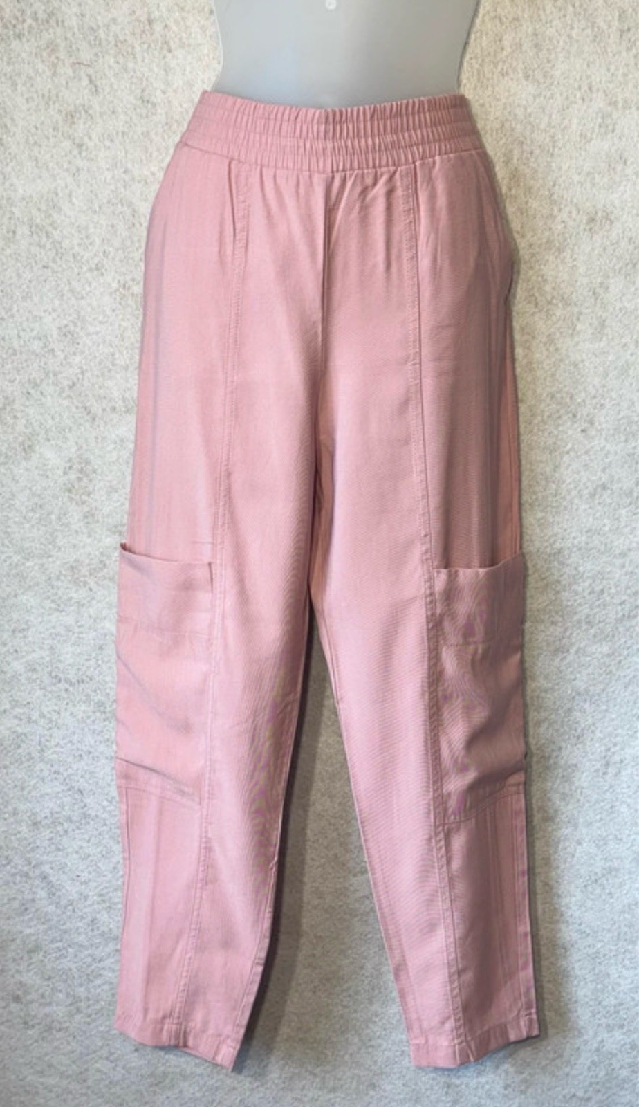 Zara dusty pink wide leg cargo trousers utility parachute pants size S