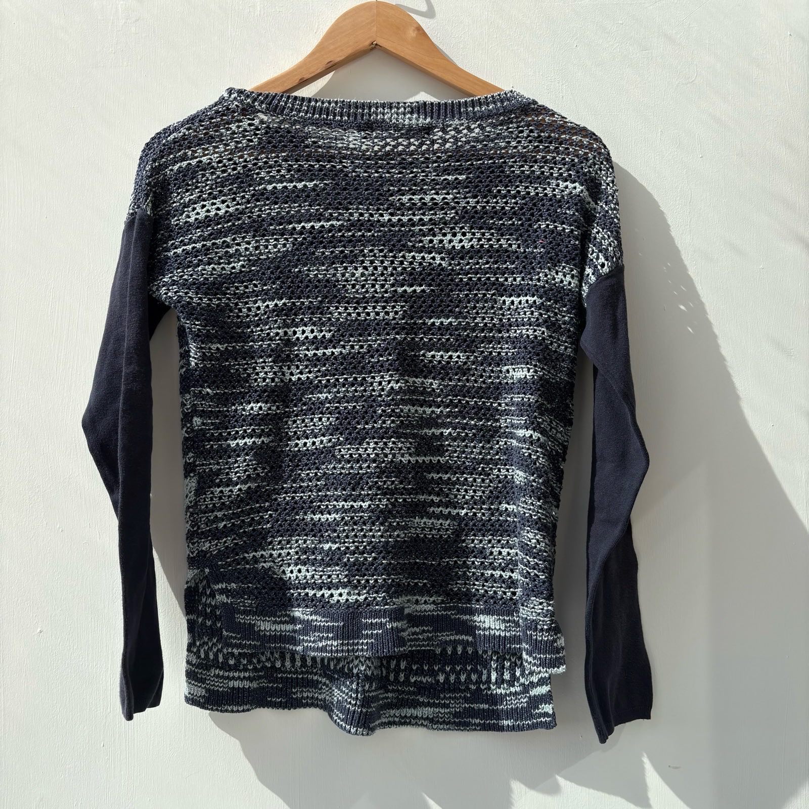 Karen Millen Grey Blue Black Textured Knit Jumper Grey & Black Size 16-18 Summer pullover