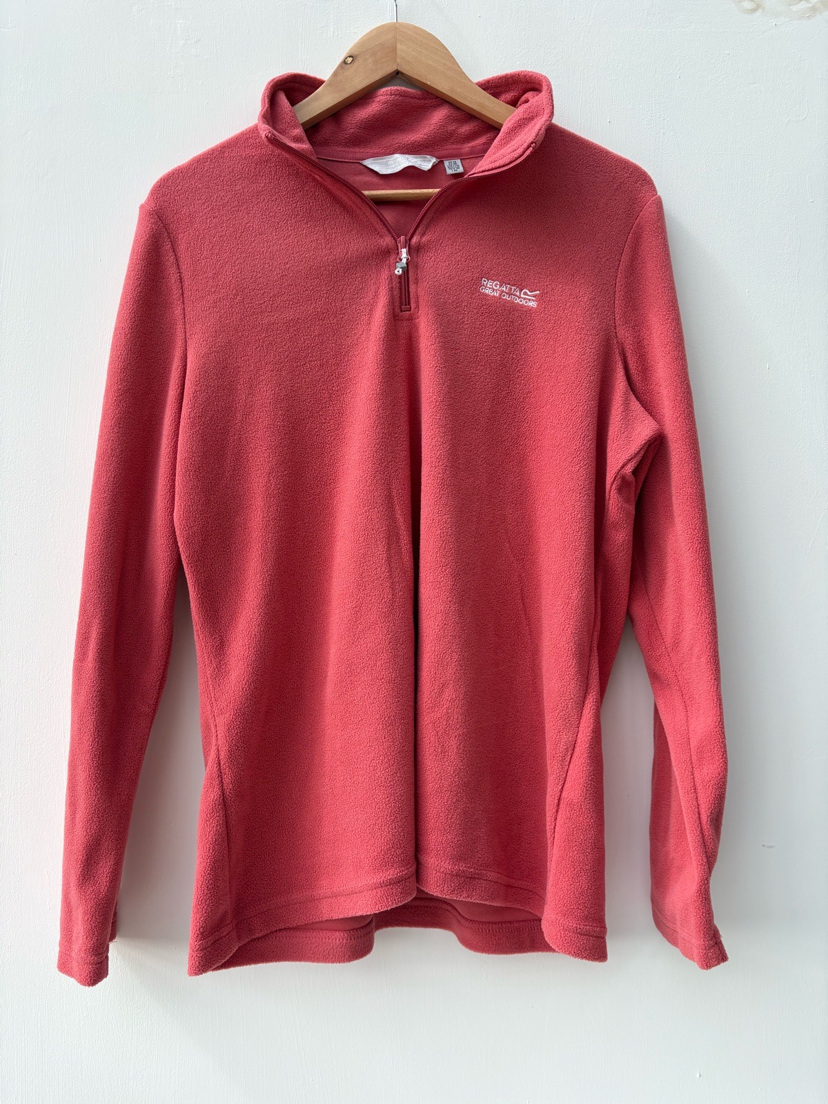 Regatta Great Outdoors Pink 1/4 Zip soft Fleece Pullover Womens UK 14 Summer Outdoors