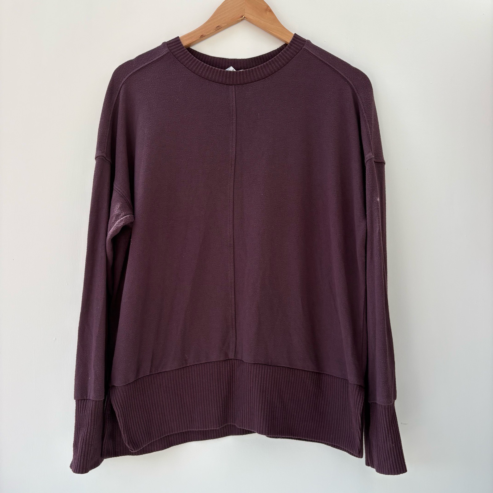 Next Plum/Deep Purple Oversized Sweatshirt causal Jumper Size 12-14 long sleeve ribbed cuffs