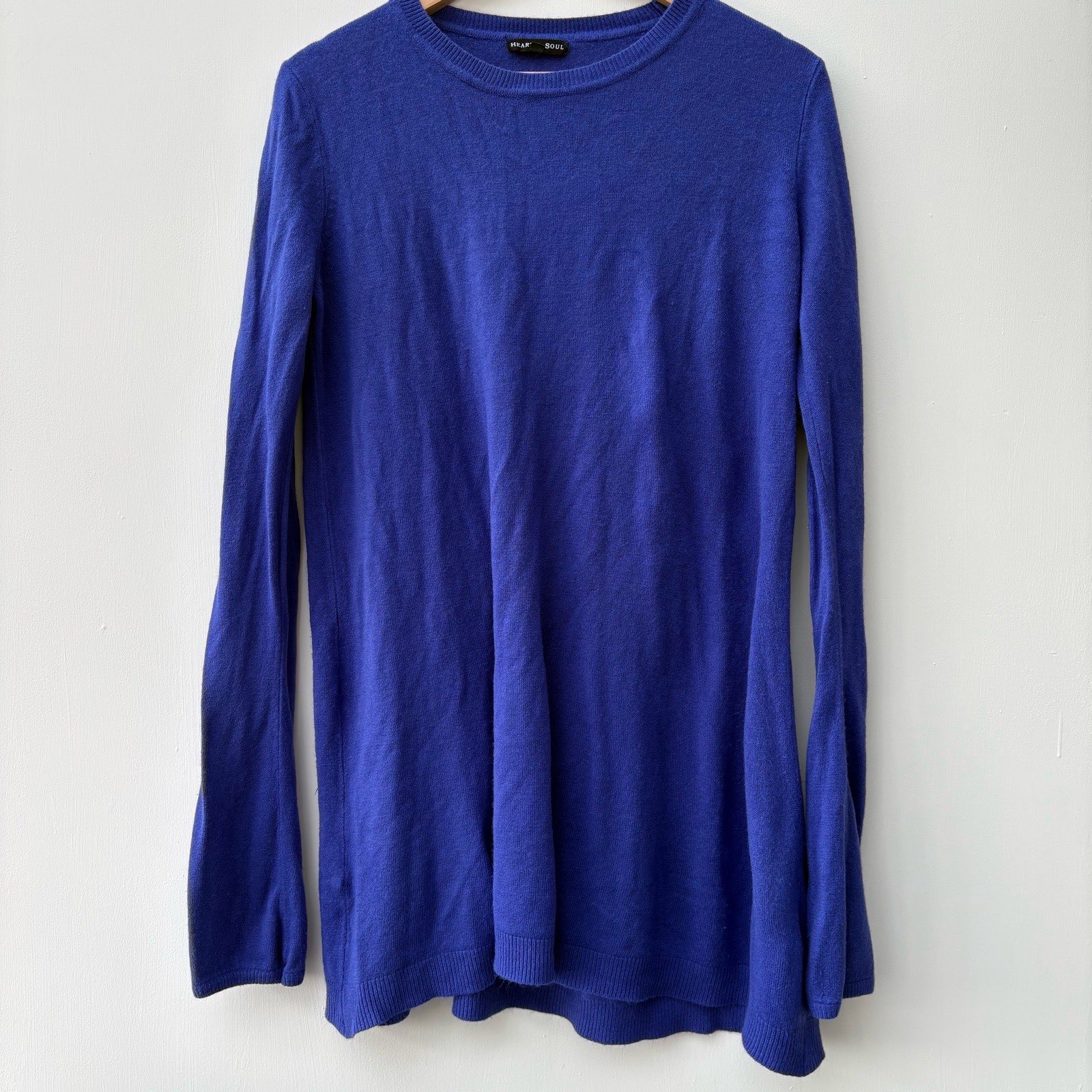 Heart & Soul Cobalt Royal Blue Crew Neck Long Jumper Sweater Long Sleeve Size 12 round neck