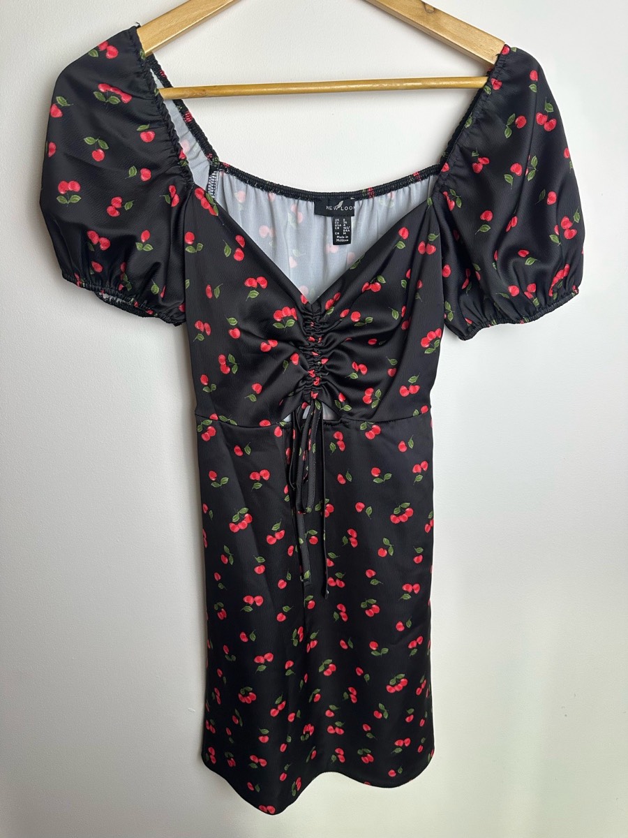 🍒 New Look Cherry Print Mini Dress | UK 8 🍒