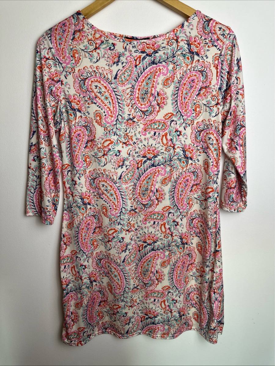 Atmosphere Pink Paisley Floral Tunic Top UK 14 EU 42 3/4 Sleeve Boho