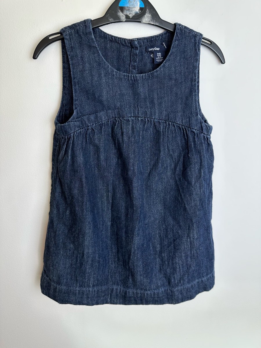 Baby Gap Denim Dress 18-24 Months Sleeveless Blue Cotton Toddler Girls