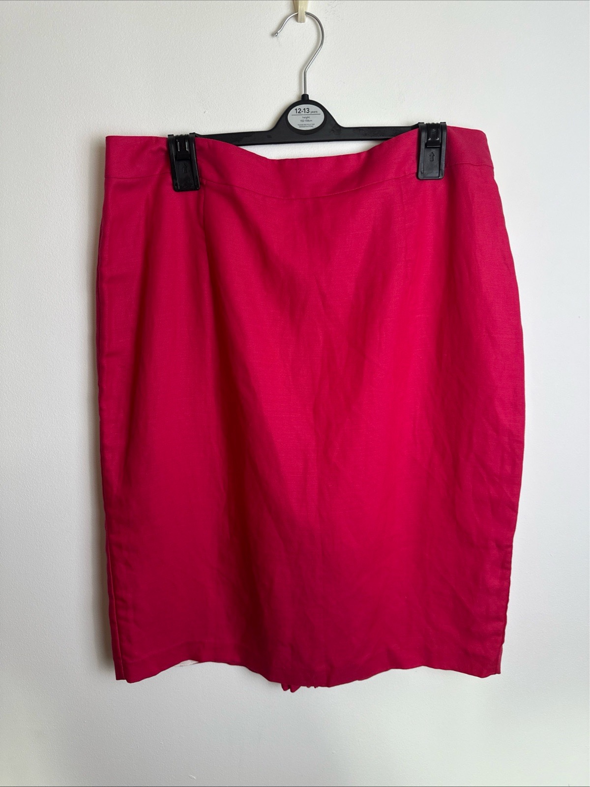 Linea Women’s Pencil Skirt UK 12 Pink Fuchsia Lyocell Ramie Lined Smart Work