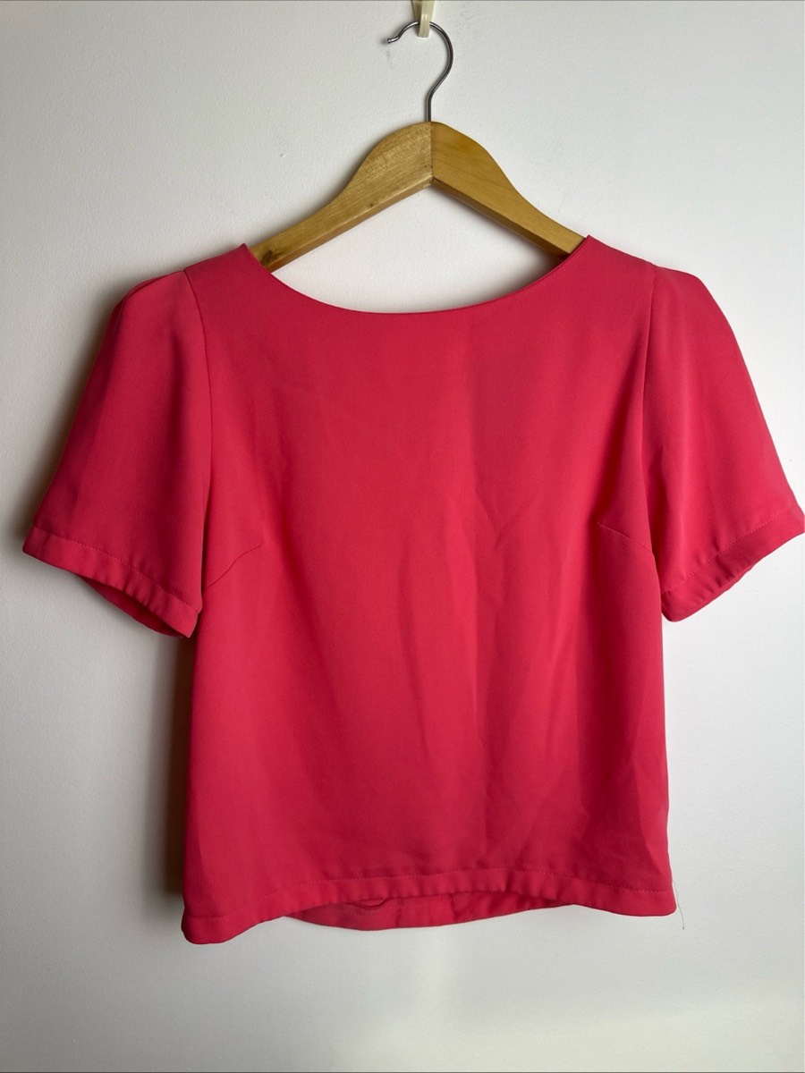 Topshop Women’s Pink Short Sleeve Blouse Top UK 8 EU 36