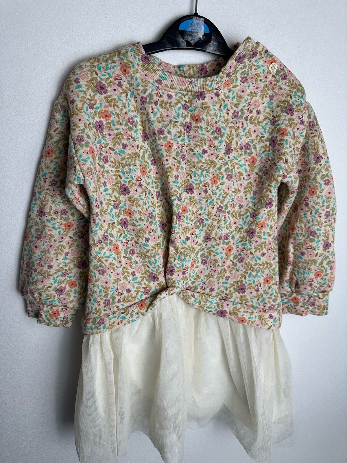Leigh Tucker Willow Girls Floral Tulle Dress 1-2 Years 92cm Long Sleeve