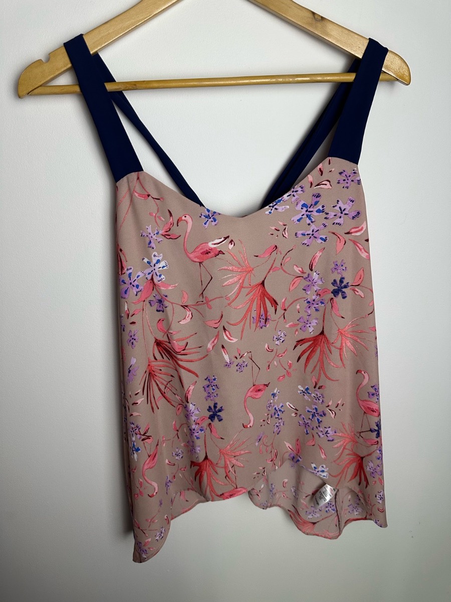 George Flamingo Floral Cami Top UK 12 Pink Lilac Summer