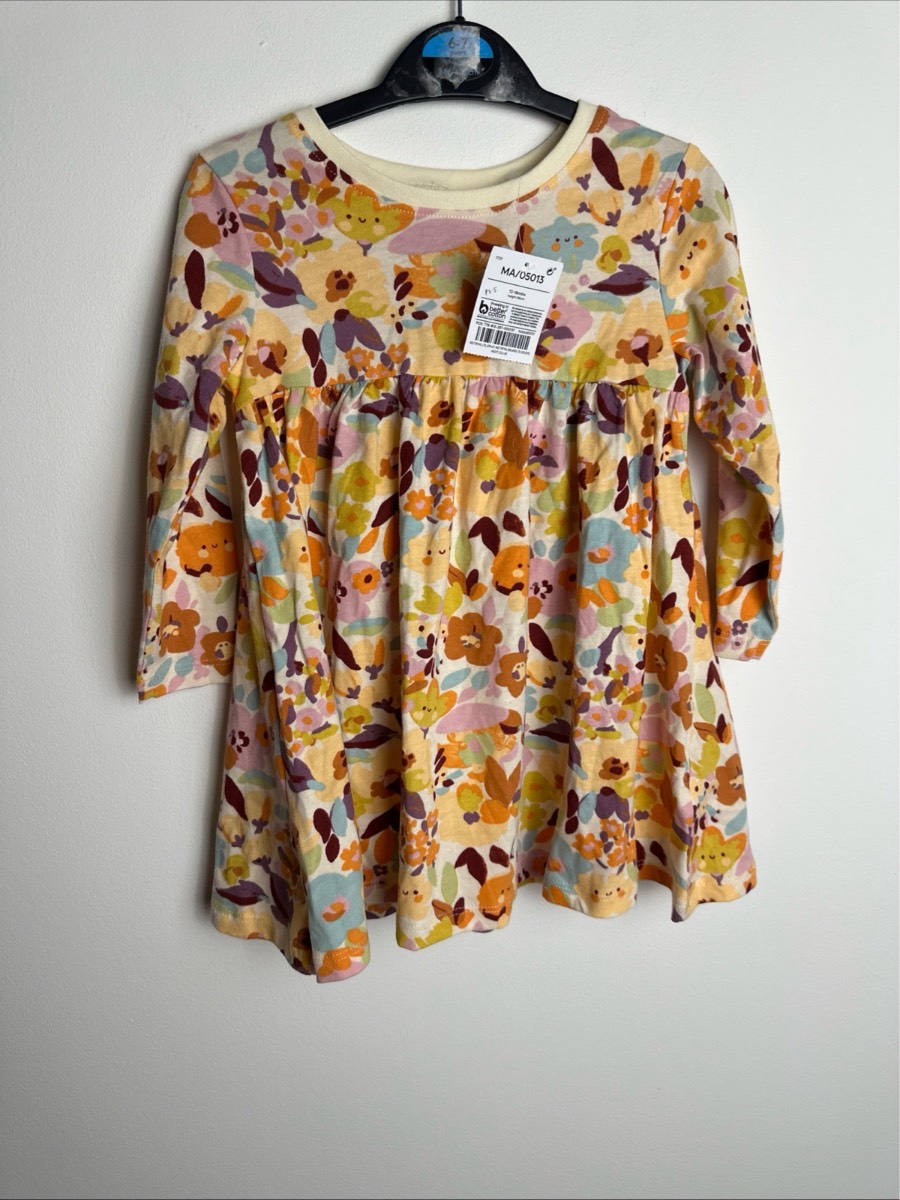 Next Baby Girls Floral Jersey Dress 12-18 Months BNWT Cute Long Sleeve
