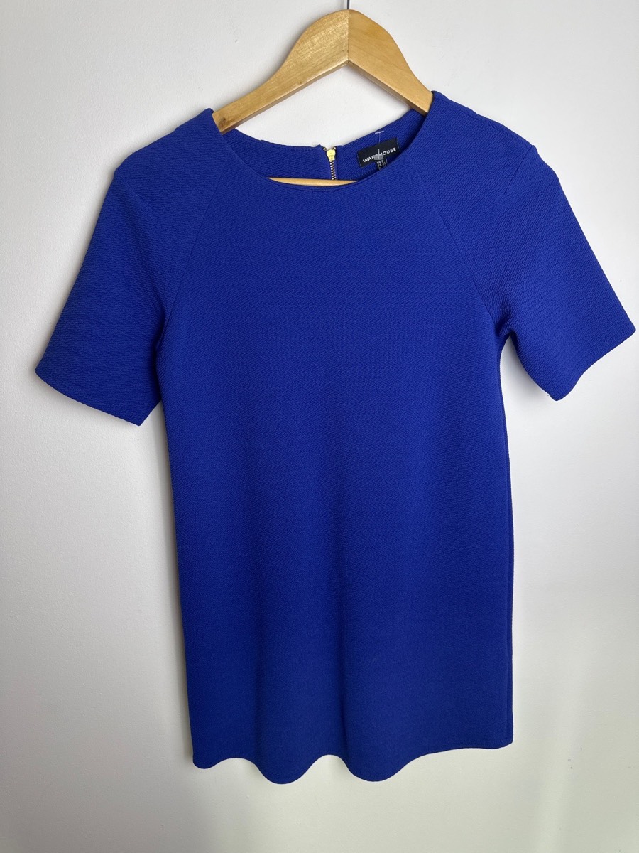 Warehouse Cobalt Blue Shift Dress UK 8 💙