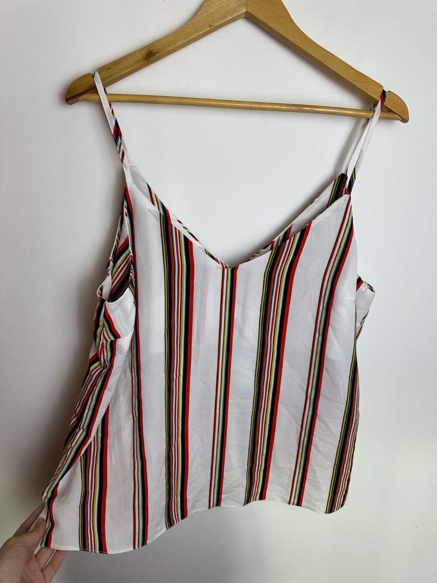 NEW LOOK NWT Multicolour Stripe Cami Top UK 16 BNWT V Neck  Description: