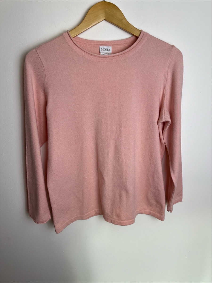 Mona Pink Knit Jumper UK 16 EU 42 Soft Viscose Blend Long Sleeve