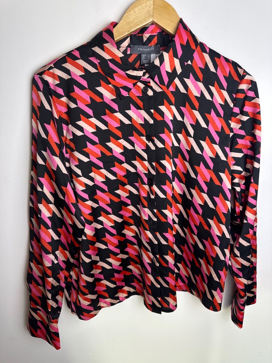 Primark Geometric Print Shirt UK 14 🩷