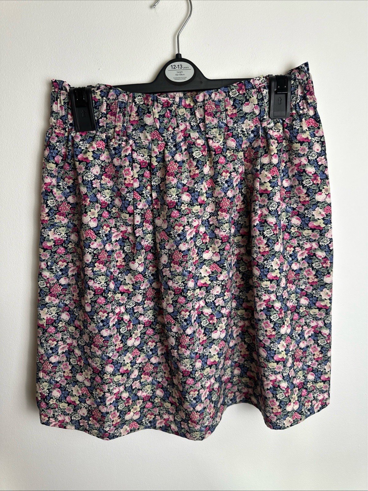 Oasis Women’s Floral Skater Skirt Size 10 Navy Pink Pleated Mini Summer Casual