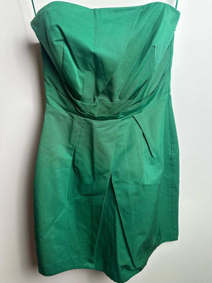 Belle by Oasis Green Strapless Bandeau Midi Dress UK 10 EU 36 Occasion Party