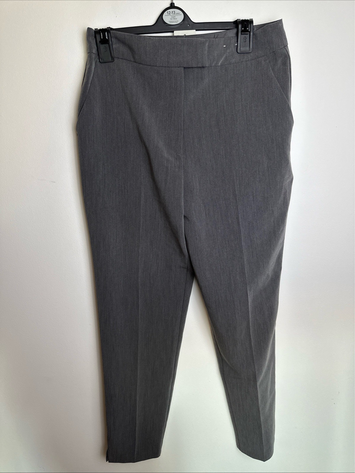F&F Womens Grey Tailored Trousers Size 8 Slim Leg Smart Work Pants BNWT