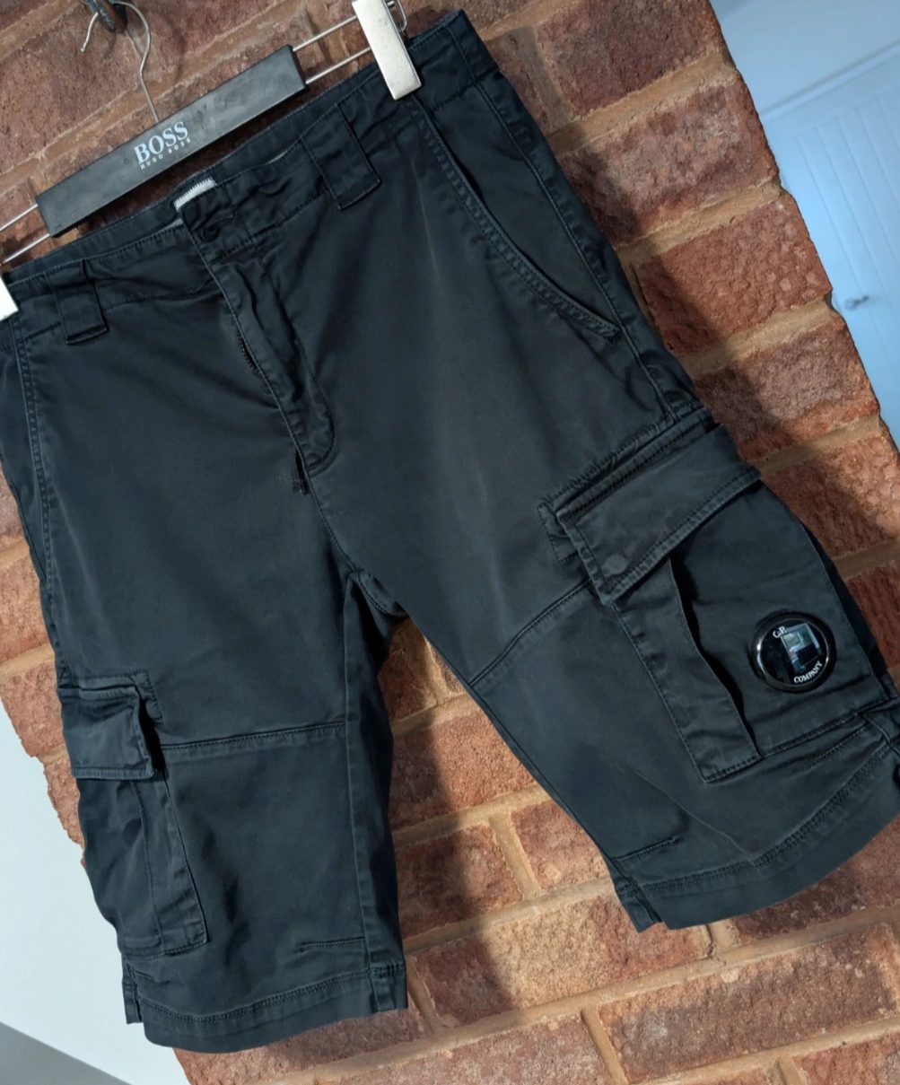 C.p.company sateen cargo lens shorts