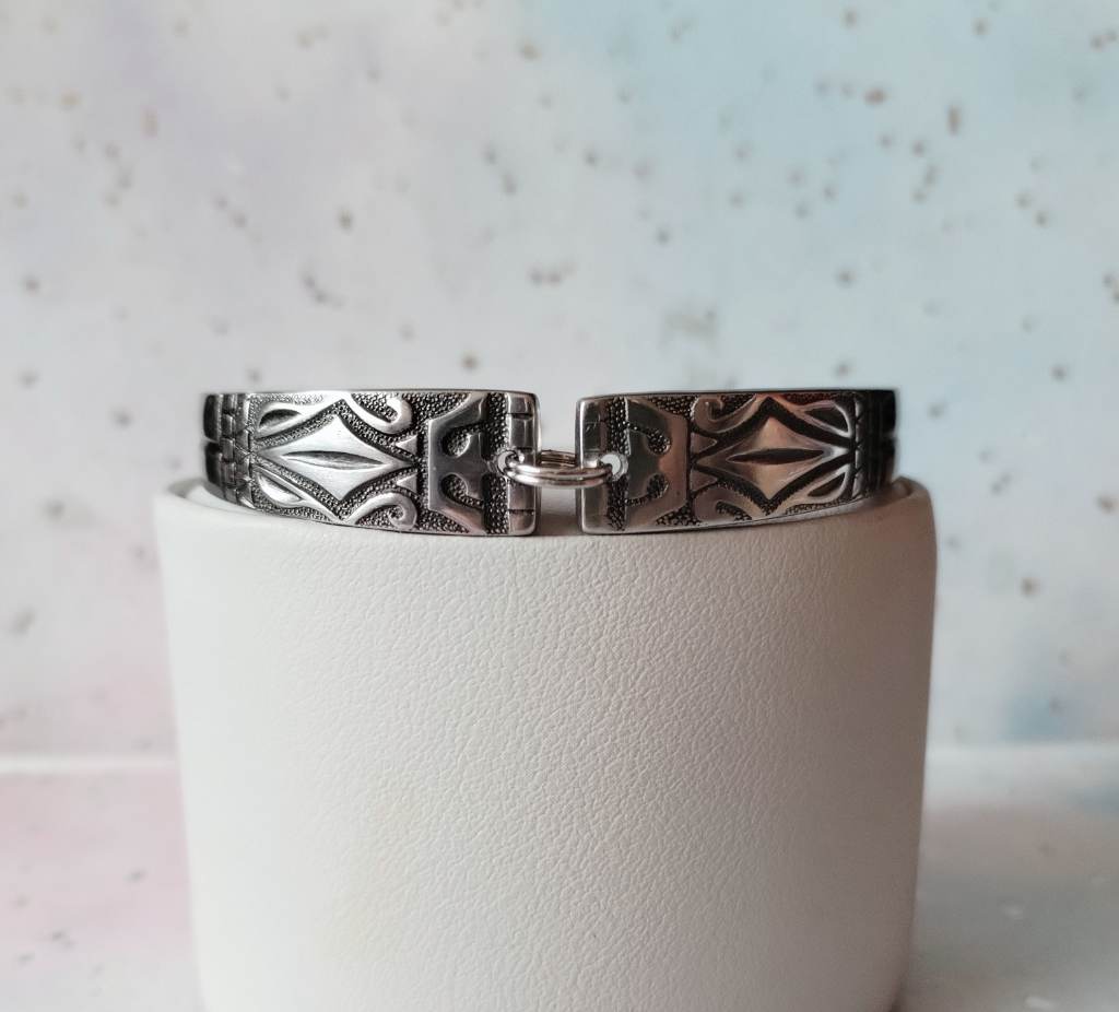 Handmade (by me) stainless steel spoon handle bracelet.