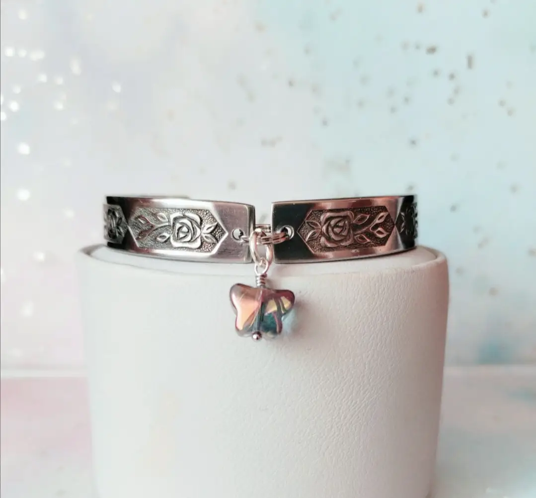 Handmade Stainless Steel Spoon Handle Bracelet + Custom Charm Option