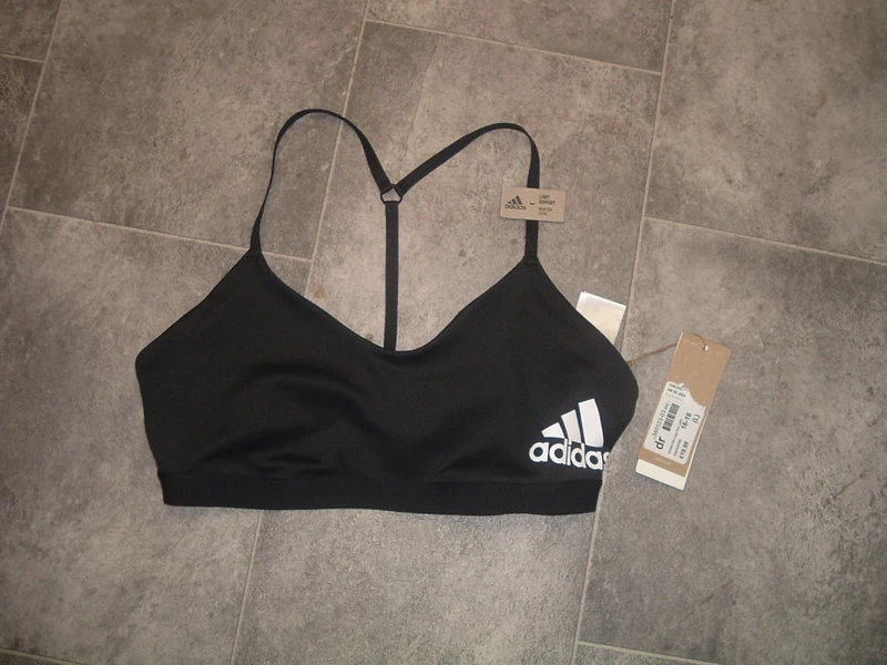 size 16/18 adidas black white logo bra top