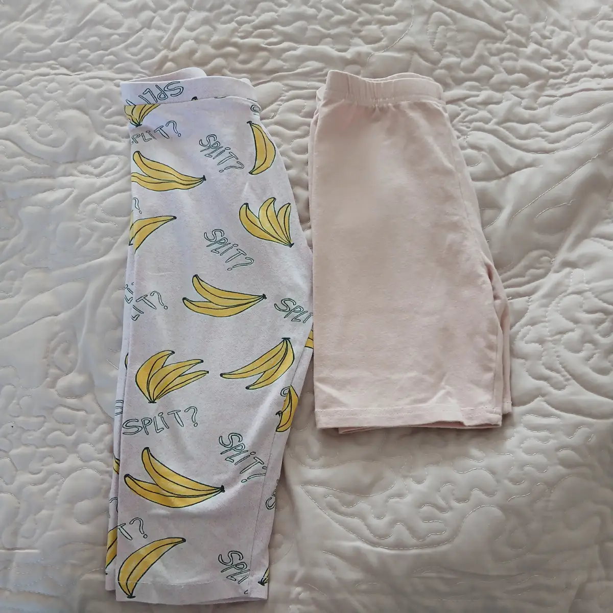 Girls Shorts Bundle Age 9 Zara Banana Print + Shein Pink