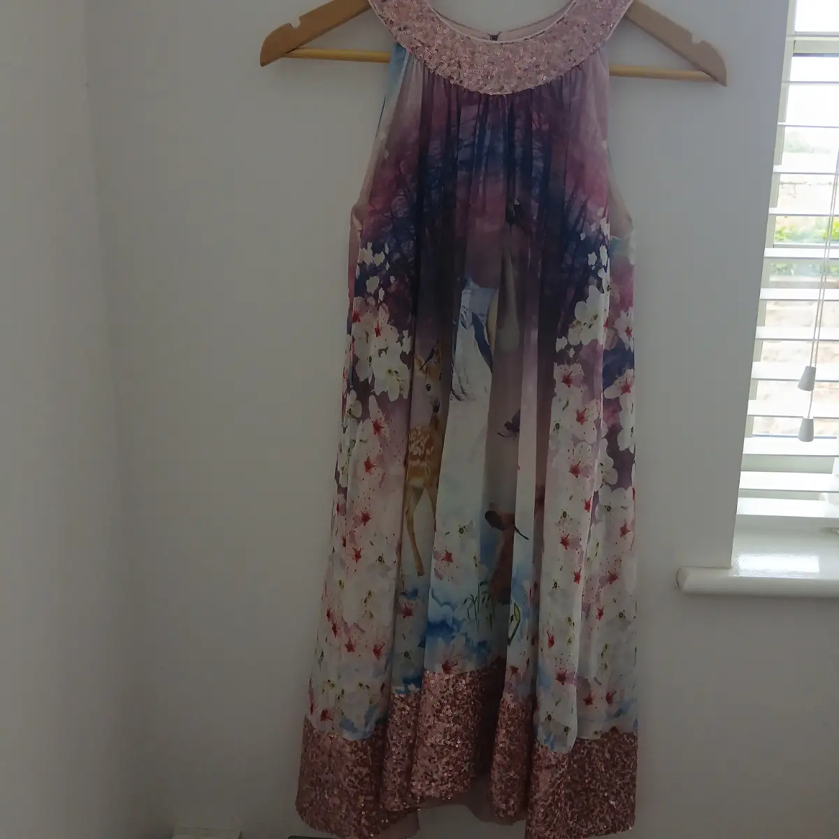 Baker by Ted Baker Girls Floral and Animal Design Sequin Dress Age 11
